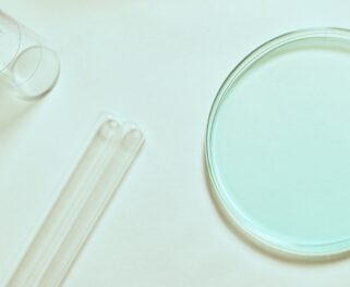 clear plastic round container on white table