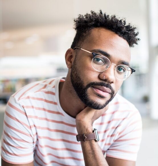 man wearing eyeglasses