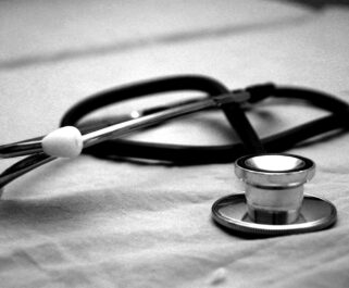 black and gray stethoscope